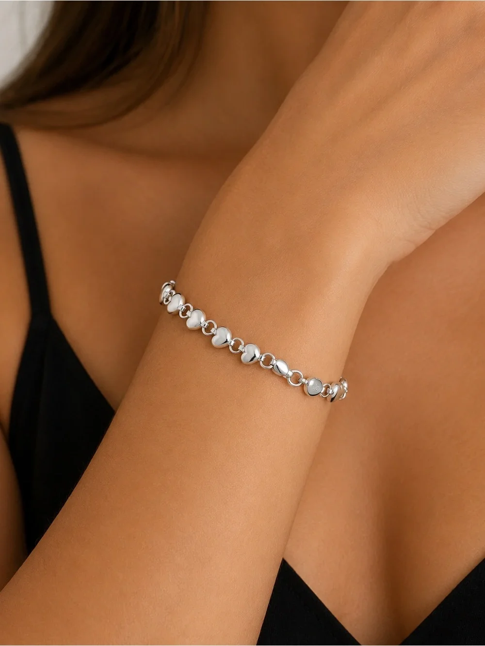 Tiffany & Co. Sterling Silver Puff Heart Bracelet